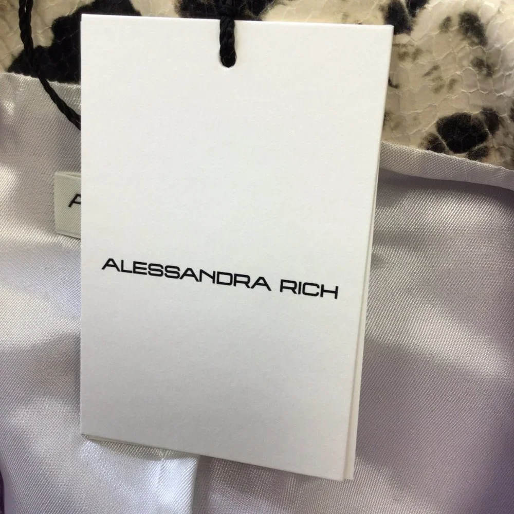 ALESSANDRA RICH LILAC PYTHON PRINT LEATHER COLLAR TWEED BOUCLE KNIT GILET VEST - Picture 5 of 5